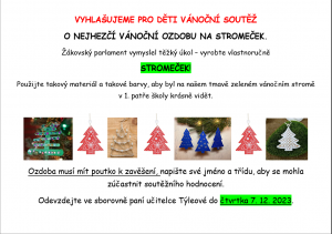 Vánoční soutěž žákovského parlamentu 