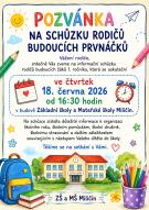 Pozvánka na schůzku budoucích prvňáčků 1